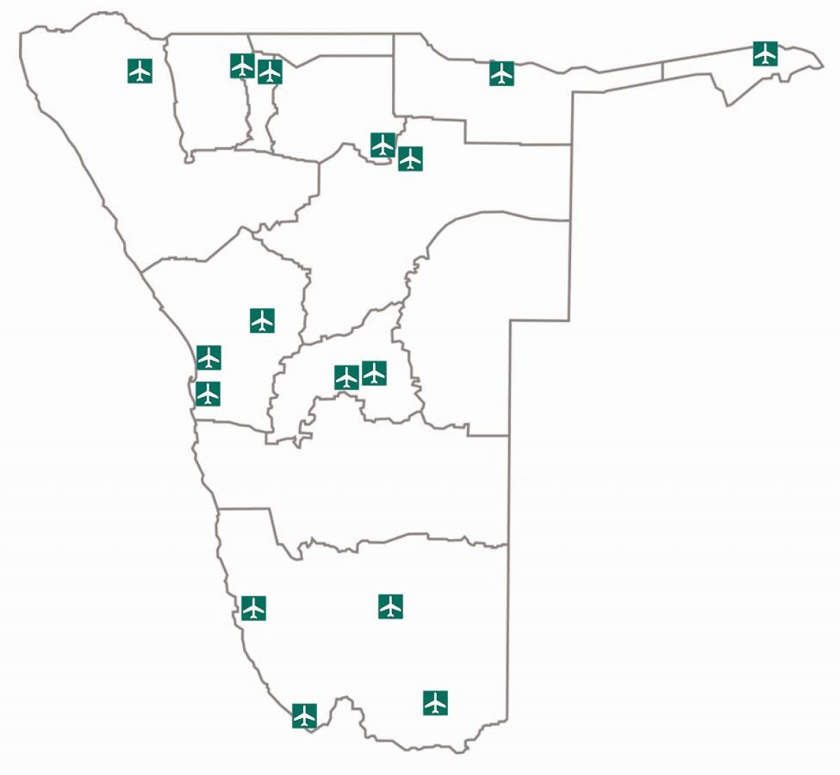 Map of airports in Namibia