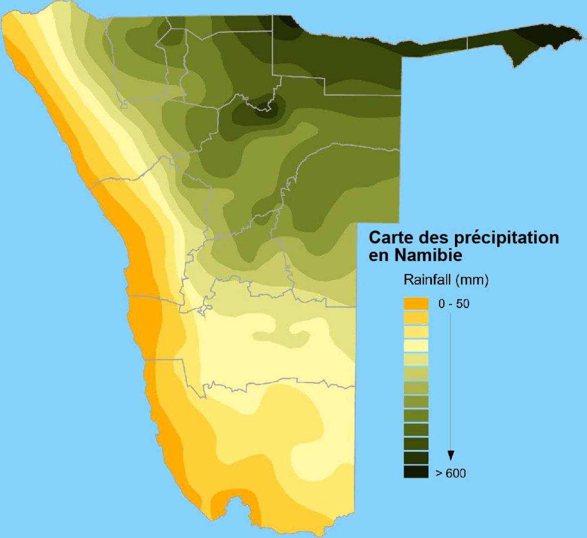 Map of Namibia rainfall