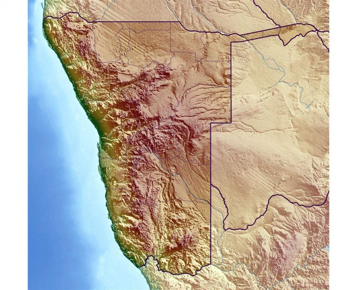 Topographic Map Of Namibia Namibia Topographic Map - Map Of Namibia Topographic (Southern Africa -  Africa)