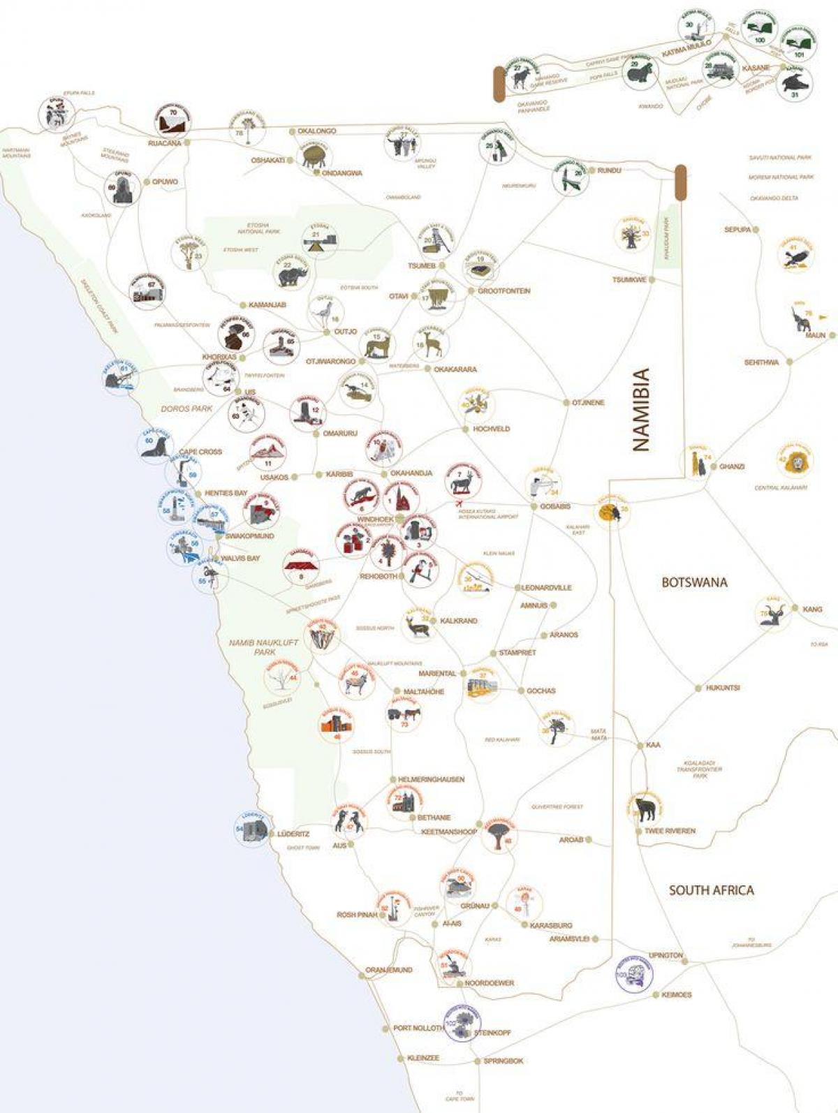 Map of Namibia tour planning