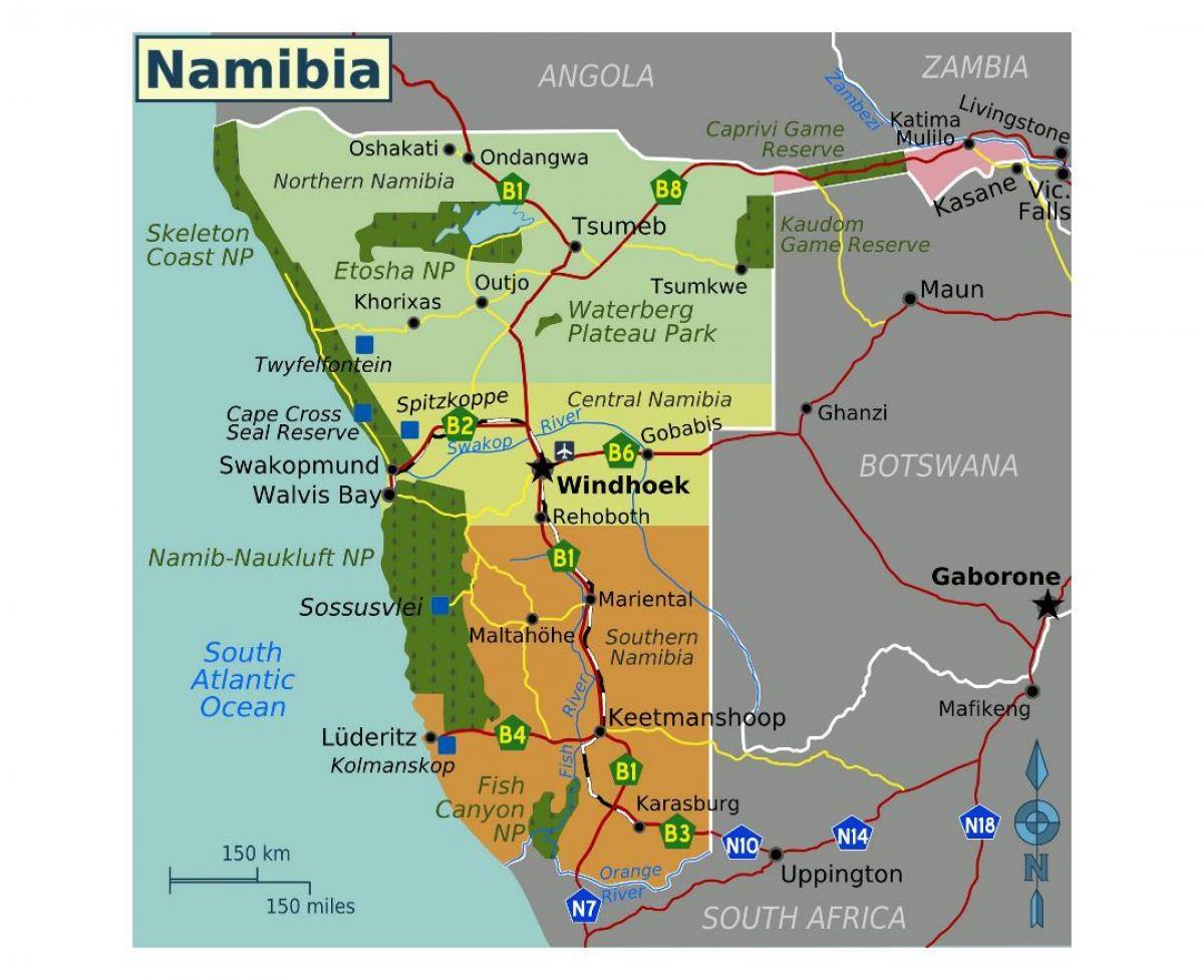 Map of northern Namibia 